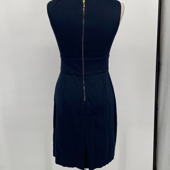 Kate Spade Blaine‎ Bow Sheath Dress Mini Size 2 Small -V Neck Sleeveless Navy - Picture 5 of 15